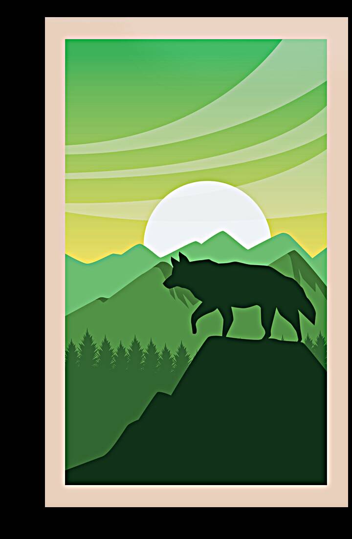 Beautiful wolf scene   Reproduction