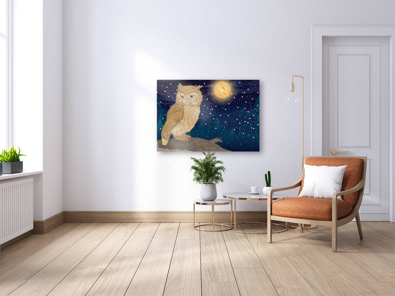  Owl with Moon Reproduction