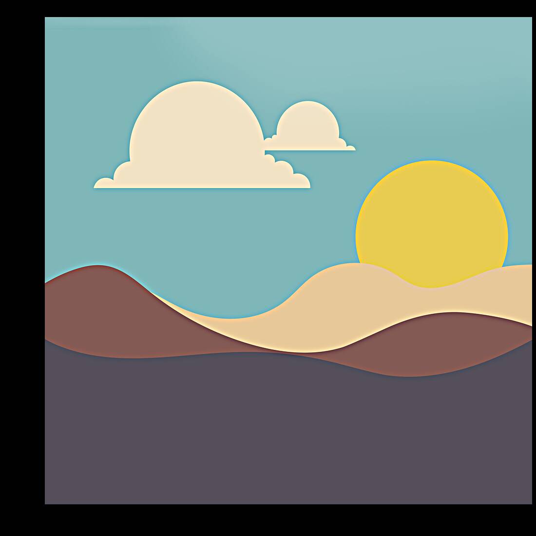 Retro nature landscape Reproduction