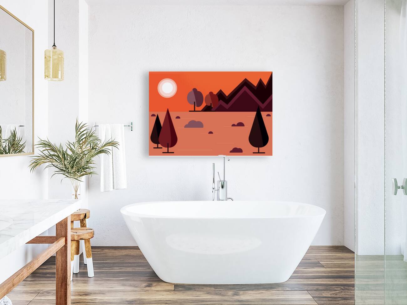 Beautiful landscape set. d Reproduction
