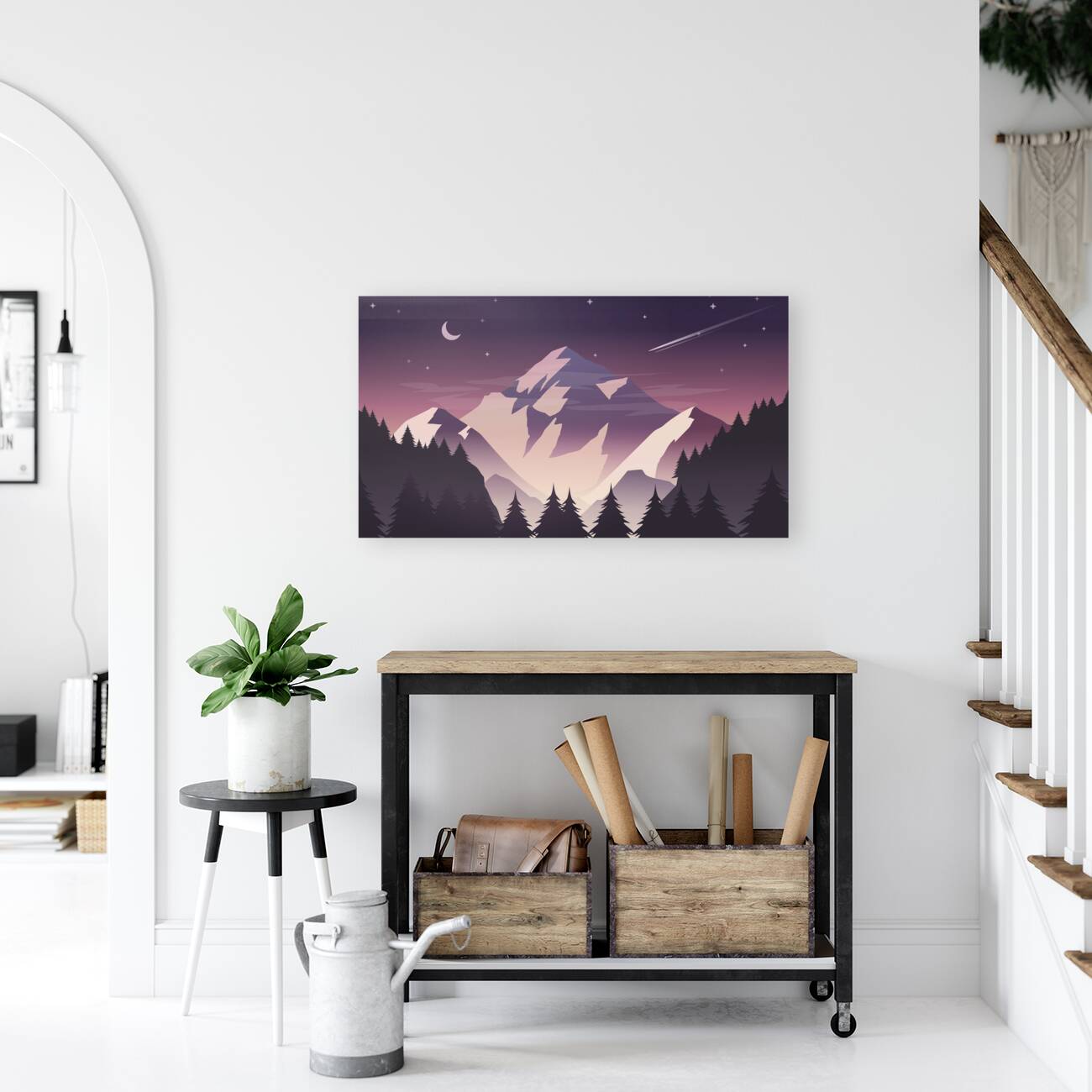 Mountain with snow Reproduction