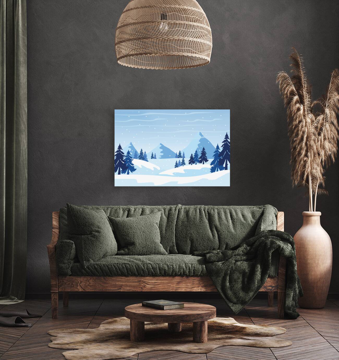 Holiday winter landscape Reproduction