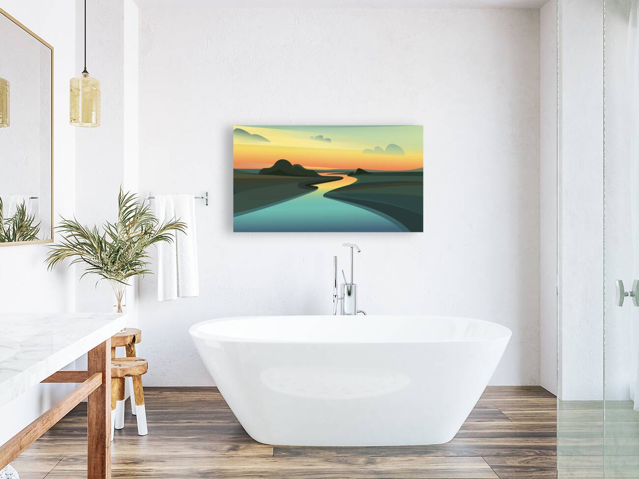 River landscapes. d Reproduction