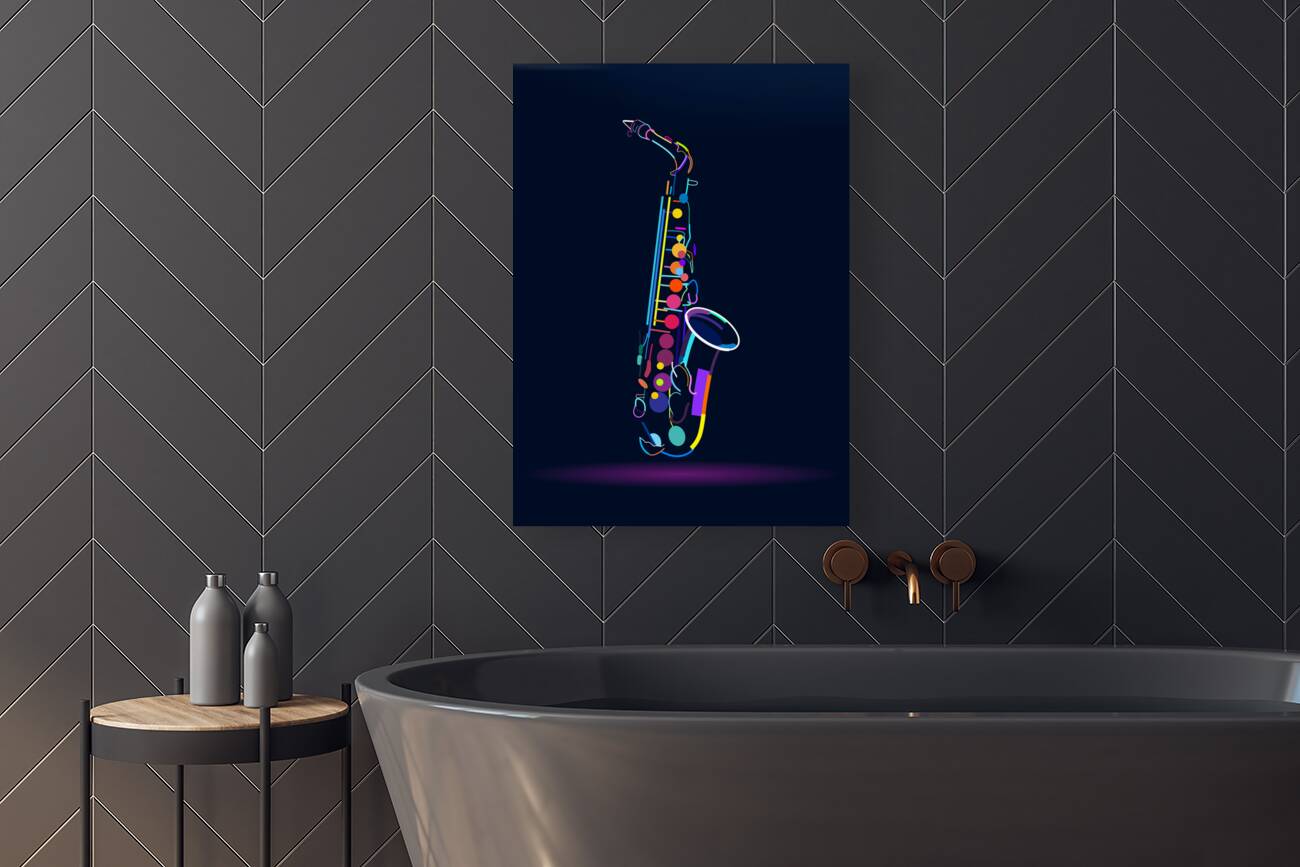  Abstract saxophone Reproduction