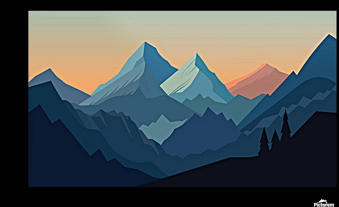 Beautiful mountain landscape Reproduction