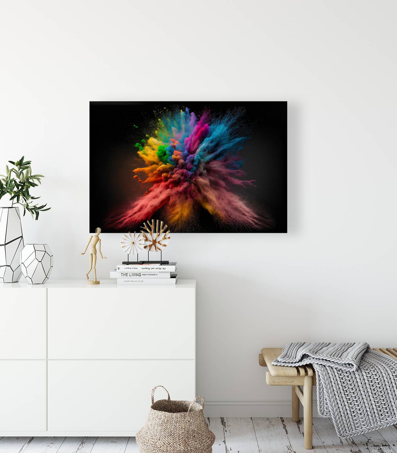 Abstract multicolored powder explosion Reproduction
