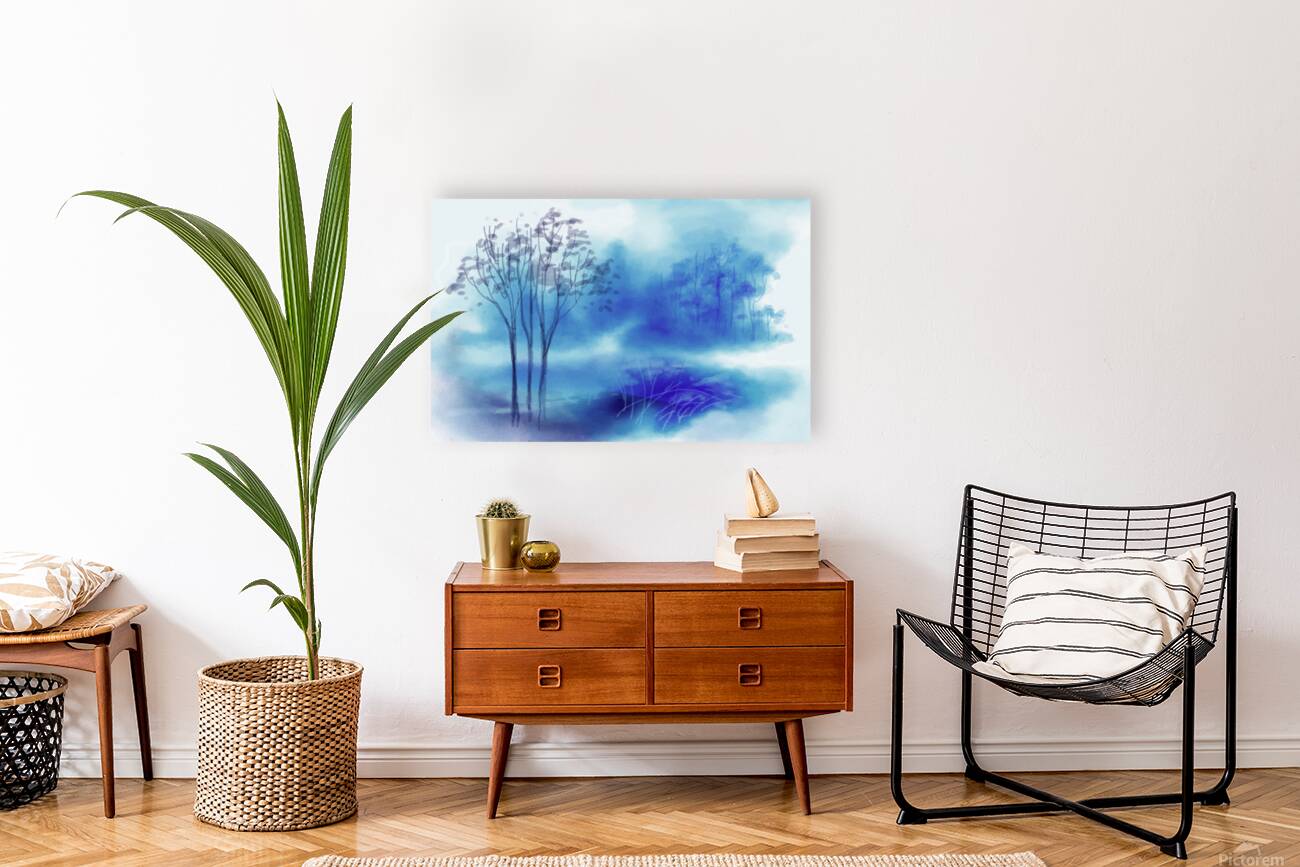 Watercolour landscape background   Reproduction