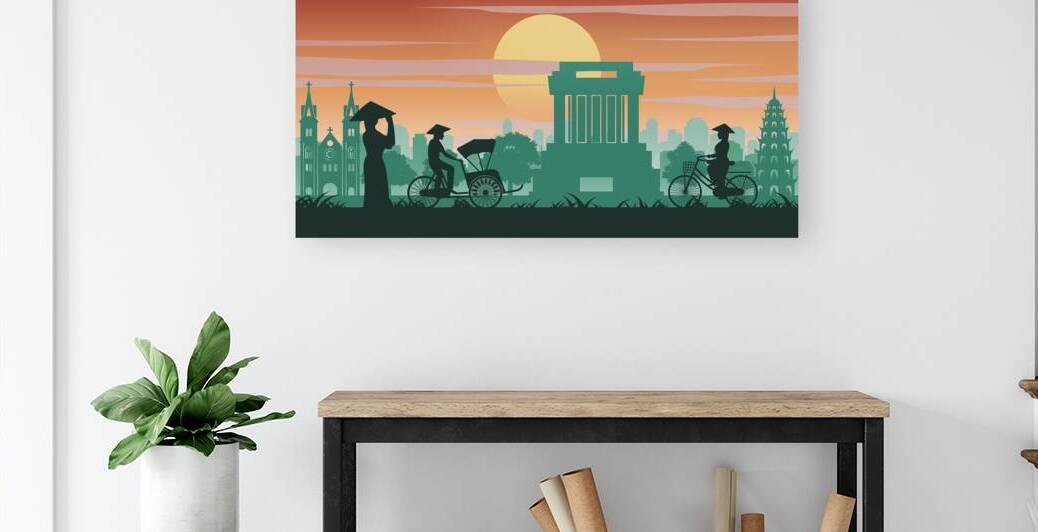 Man and women ride bicycle by Point Art