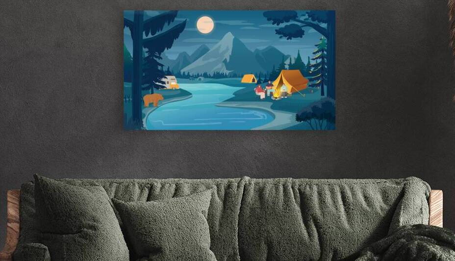 Mountain night camping by Point Art