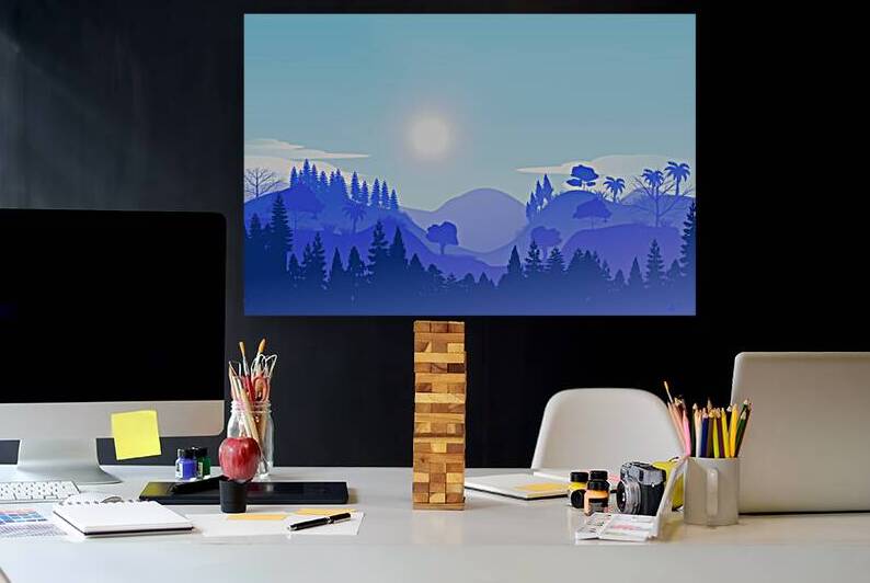 Beautiful dark Blue Mountain by Point Art