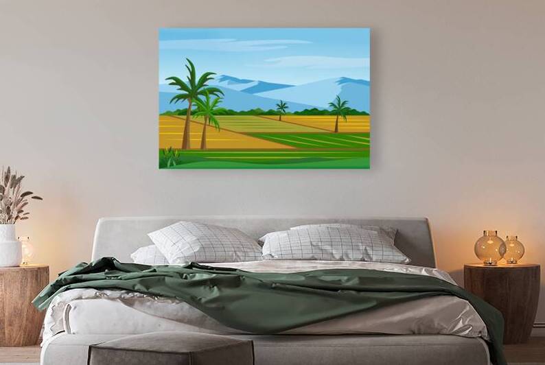 Beautiful rice and paddy fields by Point Art