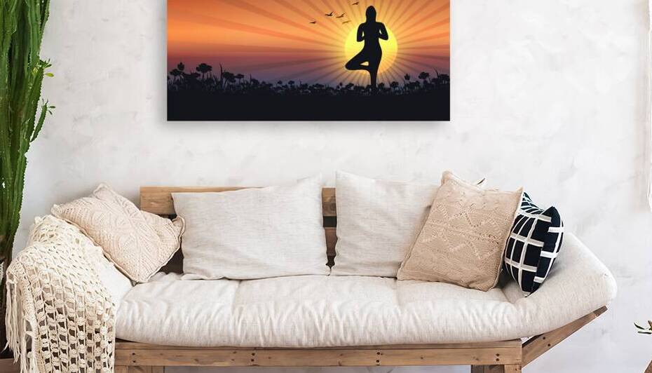 Woman doing yoga by Point Art