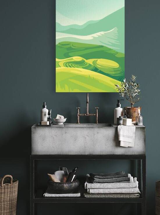 Landscape with rice terraces. c by Point Art