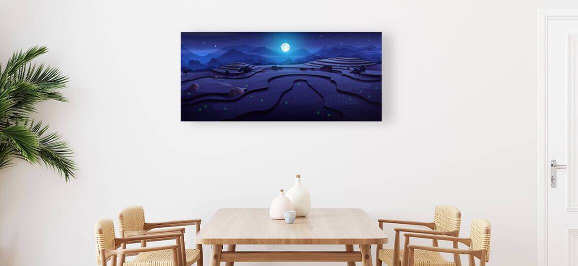 Night rice field by Point Art