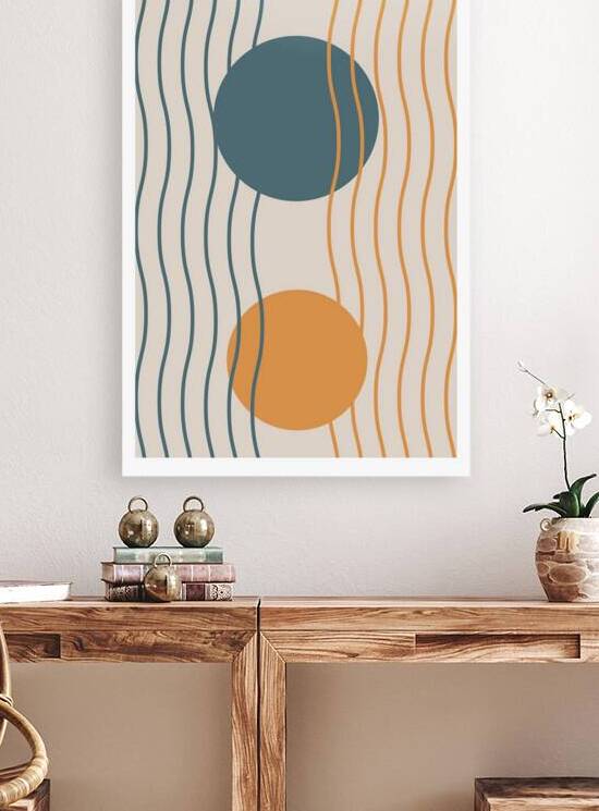 Sun and moon design background a by Point Art