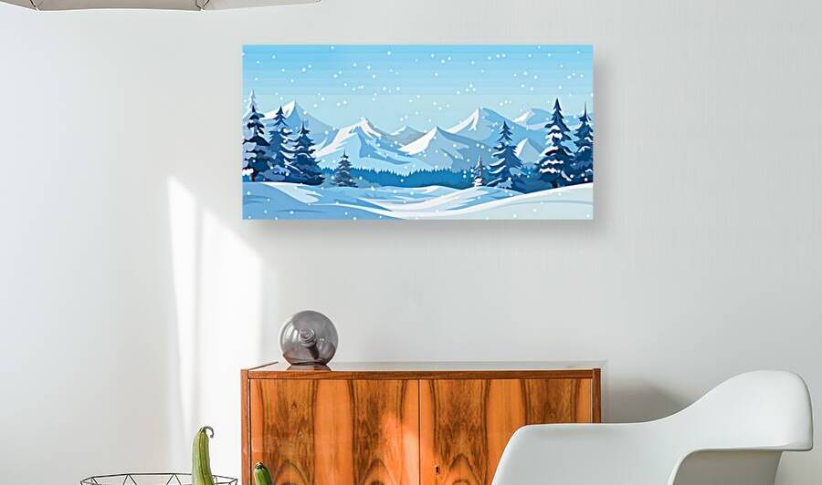 Winter mountain landscape by Point Art
