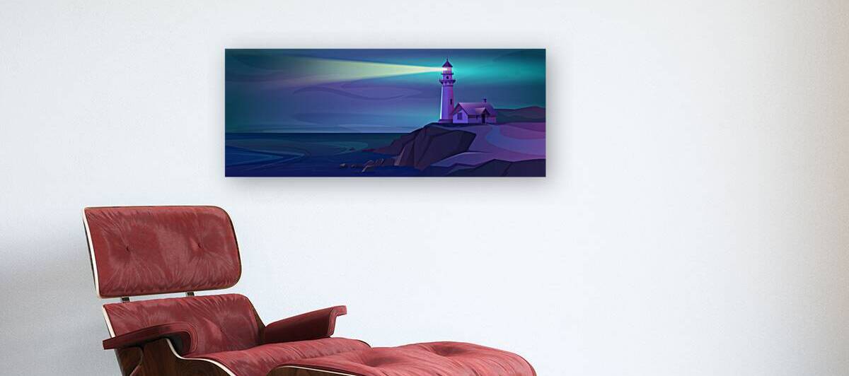 Cartoon lighthouse by Point Art