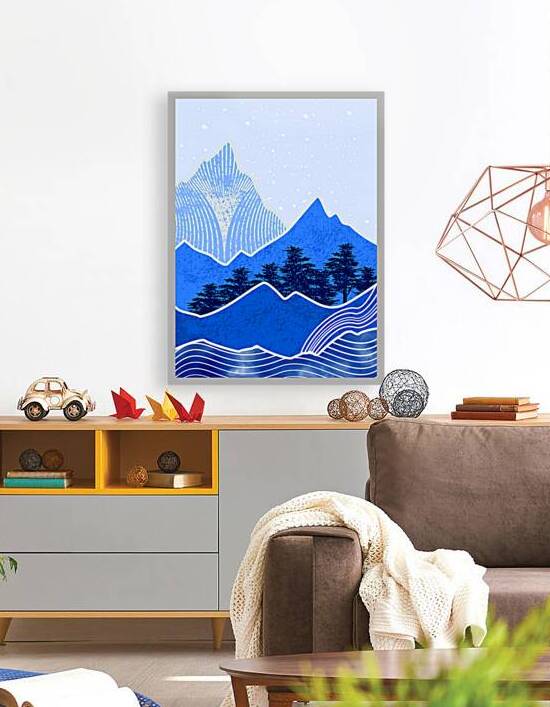 Abstract mountain painting c Reproduction