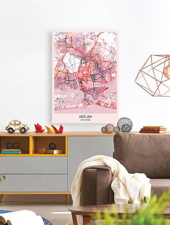 Abidjan City Downtown Street Map by Point Art