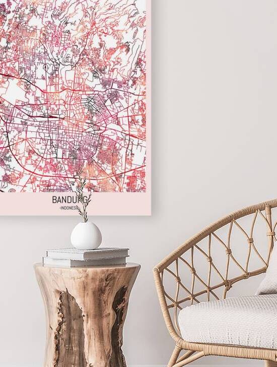Bandung City Downtown Street Map by Point Art