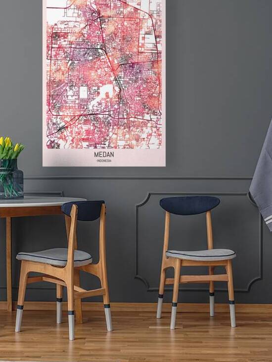 Medan City Downtown Street Map by Point Art