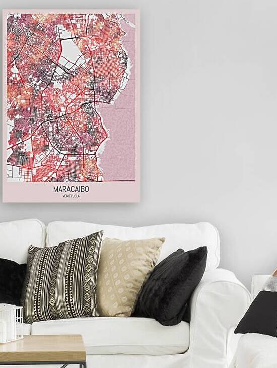Maracaibo City Downtown Street Map by Point Art