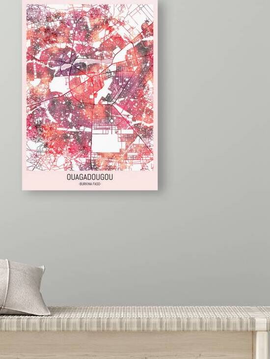 Ouagadougou City Downtown Street Map by Point Art