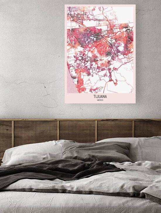 Tijuana City Downtown Street Map by Point Art