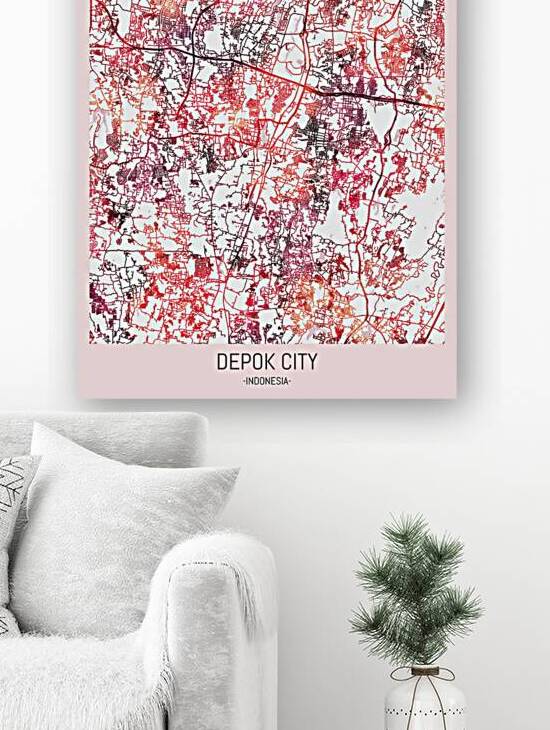 Depok City Downtown Street Map by Point Art