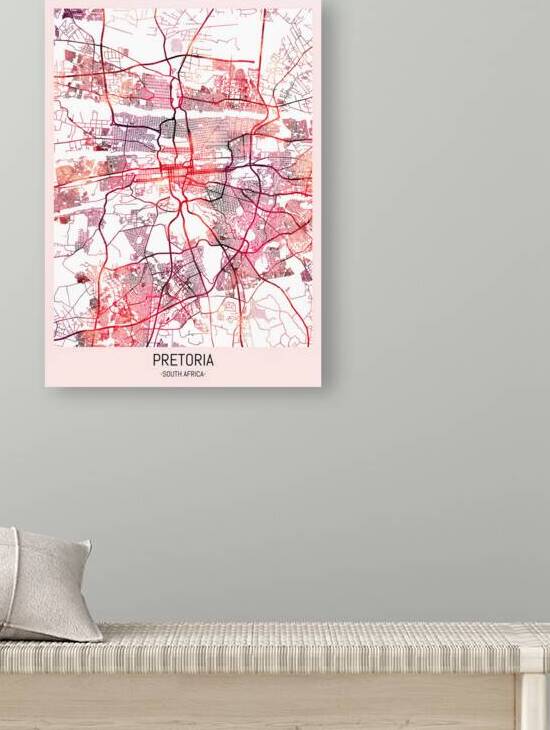 Pretoria South Africa City Downtown Street Map by Point Art