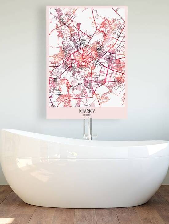 Kharkiv Ukraine City Downtown Street Map by Point Art