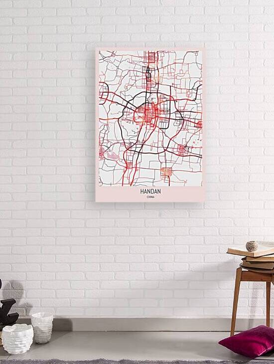 Handan China City Downtown Street Map by Point Art