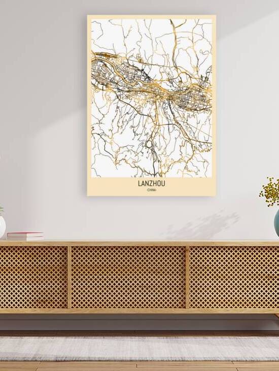 Lanzhou City Map by Point Art