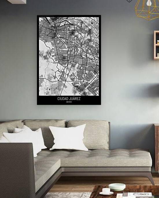 Ciudad Juarez Mexico Map by Point Art