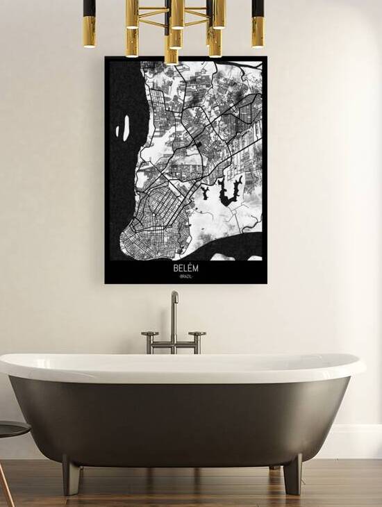 Belem Brazil City Street Map by Point Art