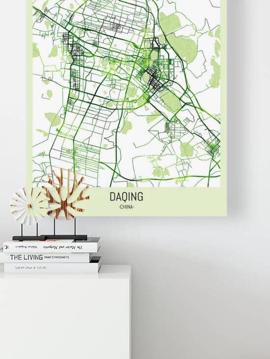 Daqing China City Map by Point Art