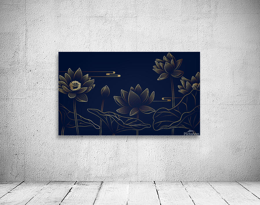 Gold lotus Wall Preview