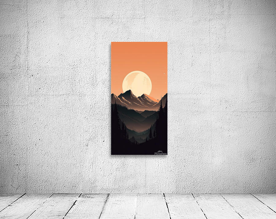 Abstract Moon and mountain  Wall Preview