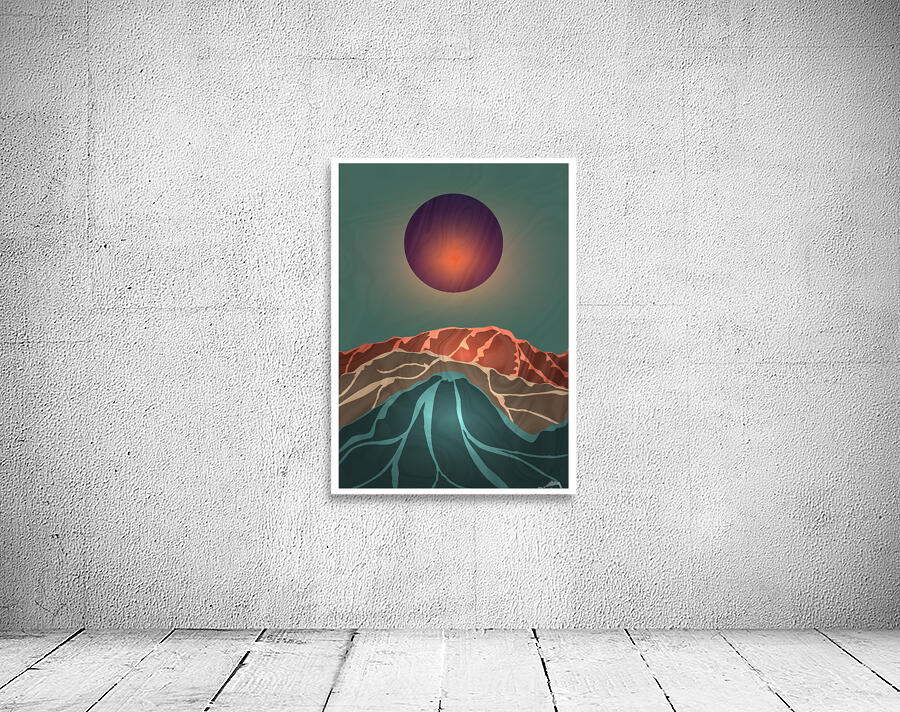 Mountain with the moon  Wall Preview