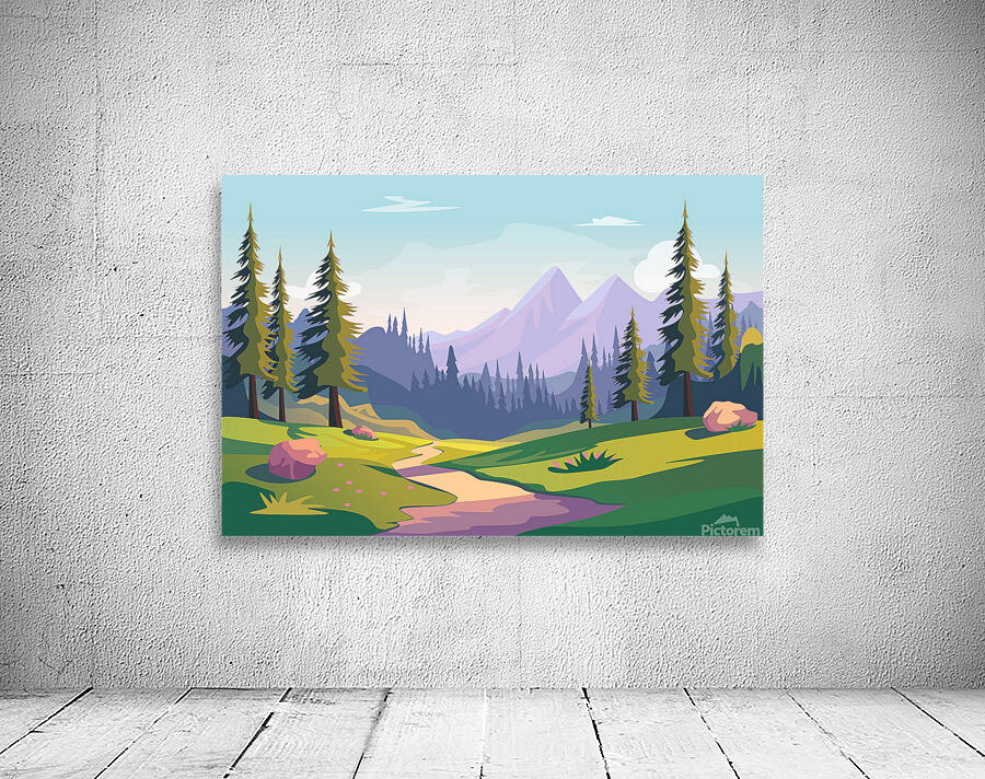 Cartoon Meadow Wall Preview