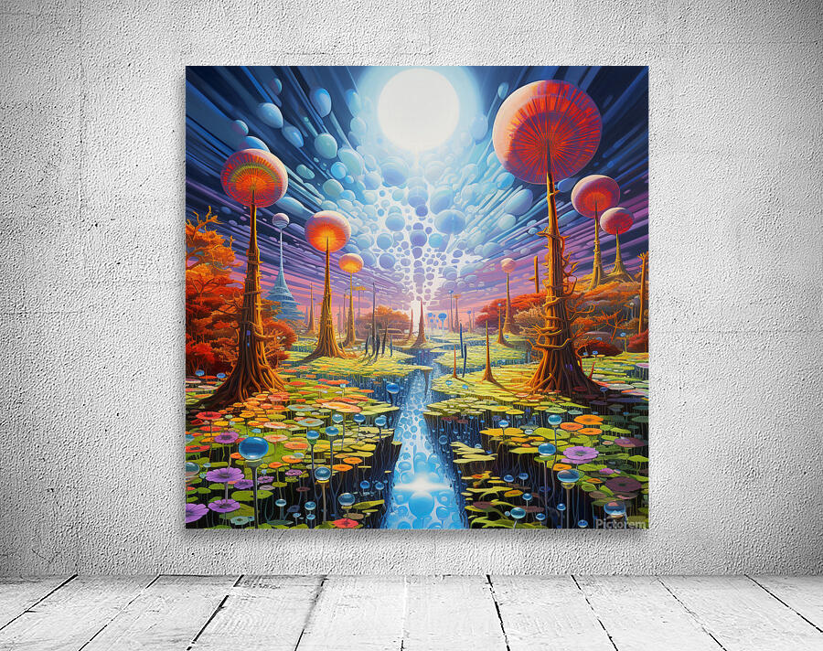Psychedelic nature and technology Wall Preview