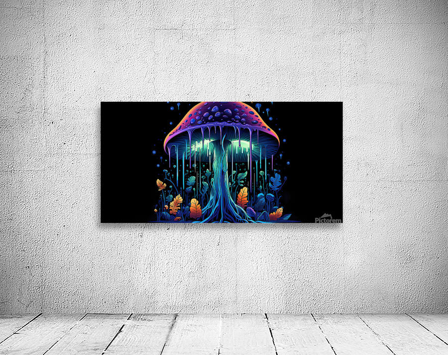 Neon mushroom Wall Preview