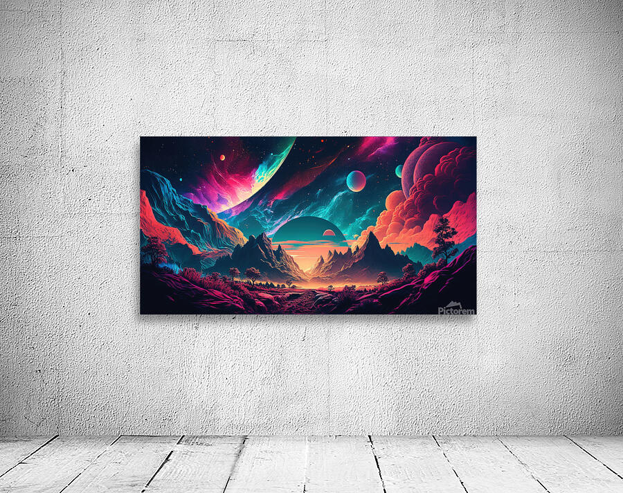 Alien planet landscape background Wall Preview