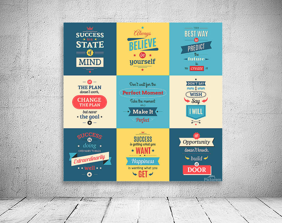 Colored Success Quotes Wall Preview
