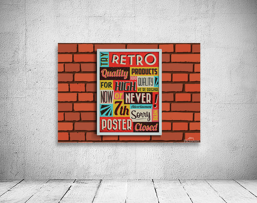 Retro brick wall poster Wall Preview