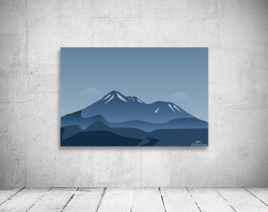 Blue mountain landscape Wall Preview