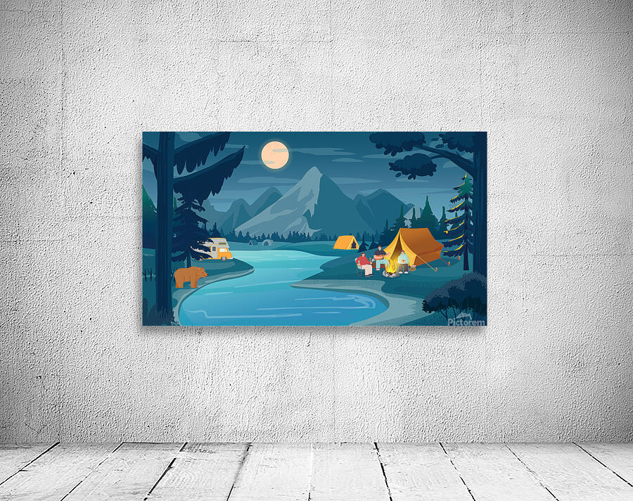 Mountain night camping Wall Preview