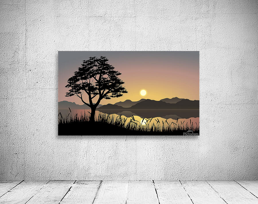 Sunset over mountains Wall Preview