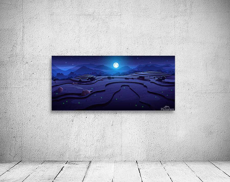 Night rice field Wall Preview