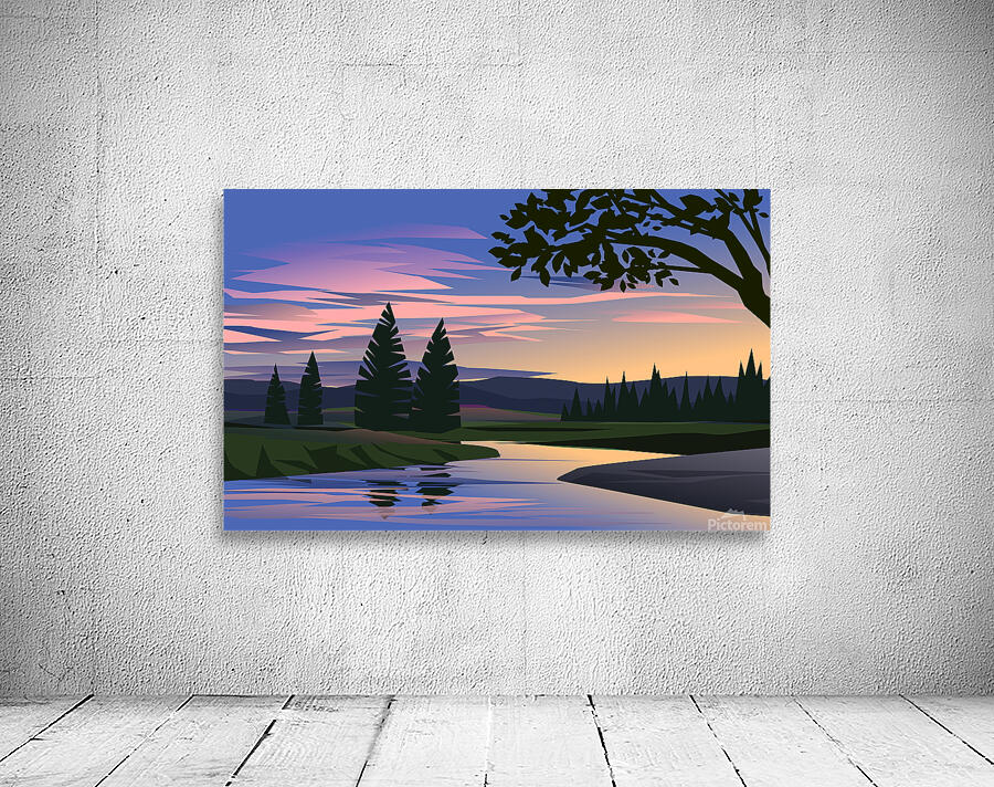 Flat design landscape Wall Preview